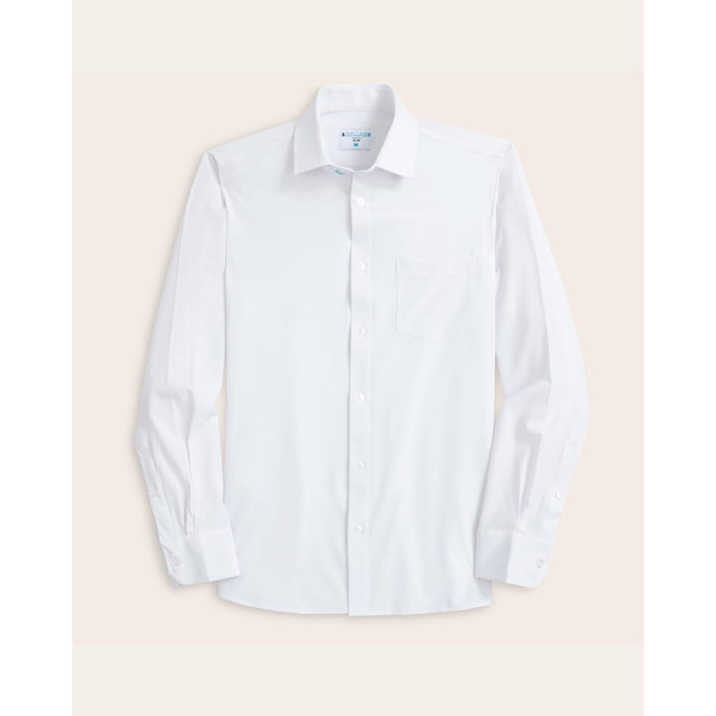 &Collar Range Shirt: Slim Fit/Athletic Fit Collared White Dress Shirt For Men, Wrinkle Free, Machine Washable, Long Sleeve