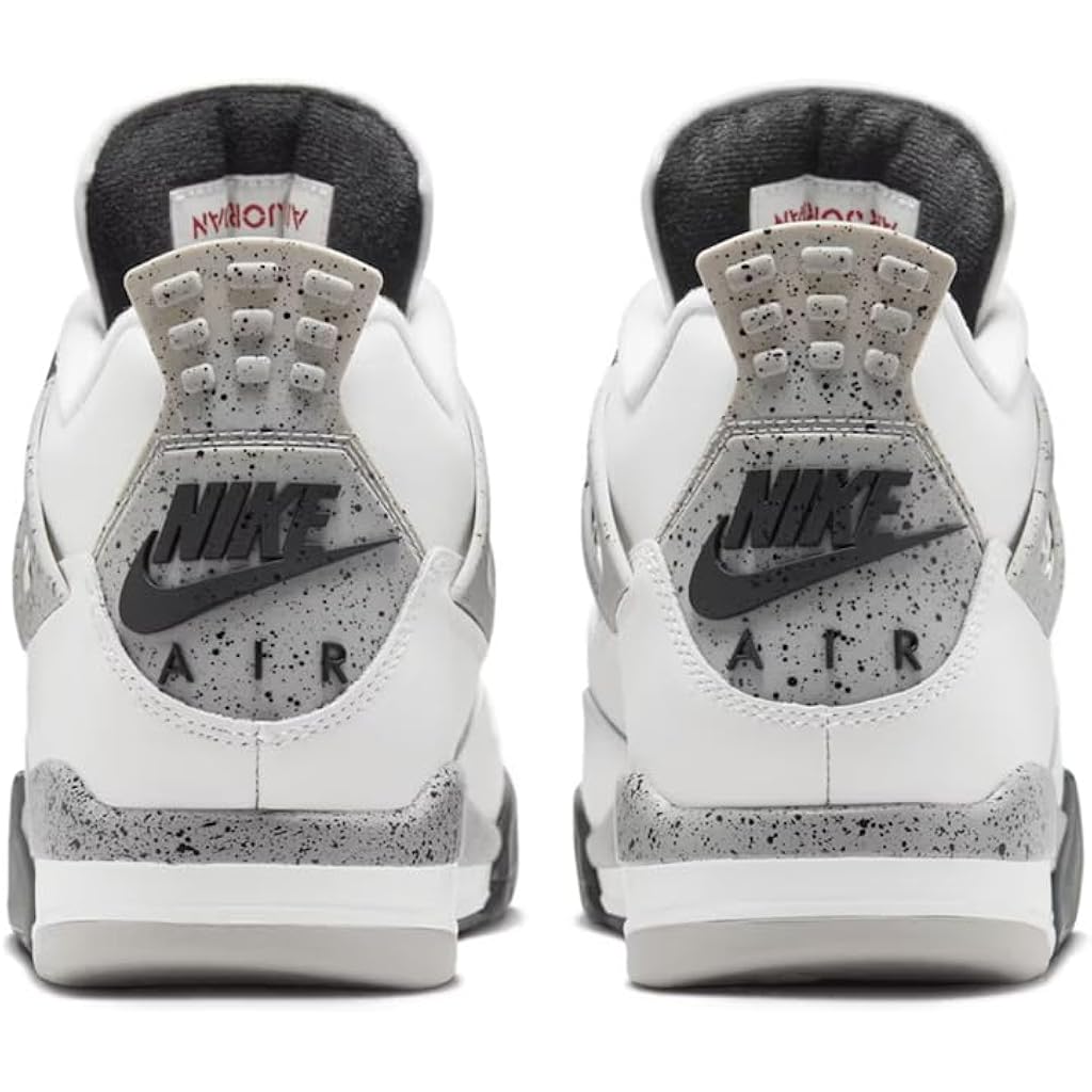 Nike Mens Air Jordan 4 Retro Running, Summit White/Fire Red-Cement Grey-Black, 8 Uk (9 Us)