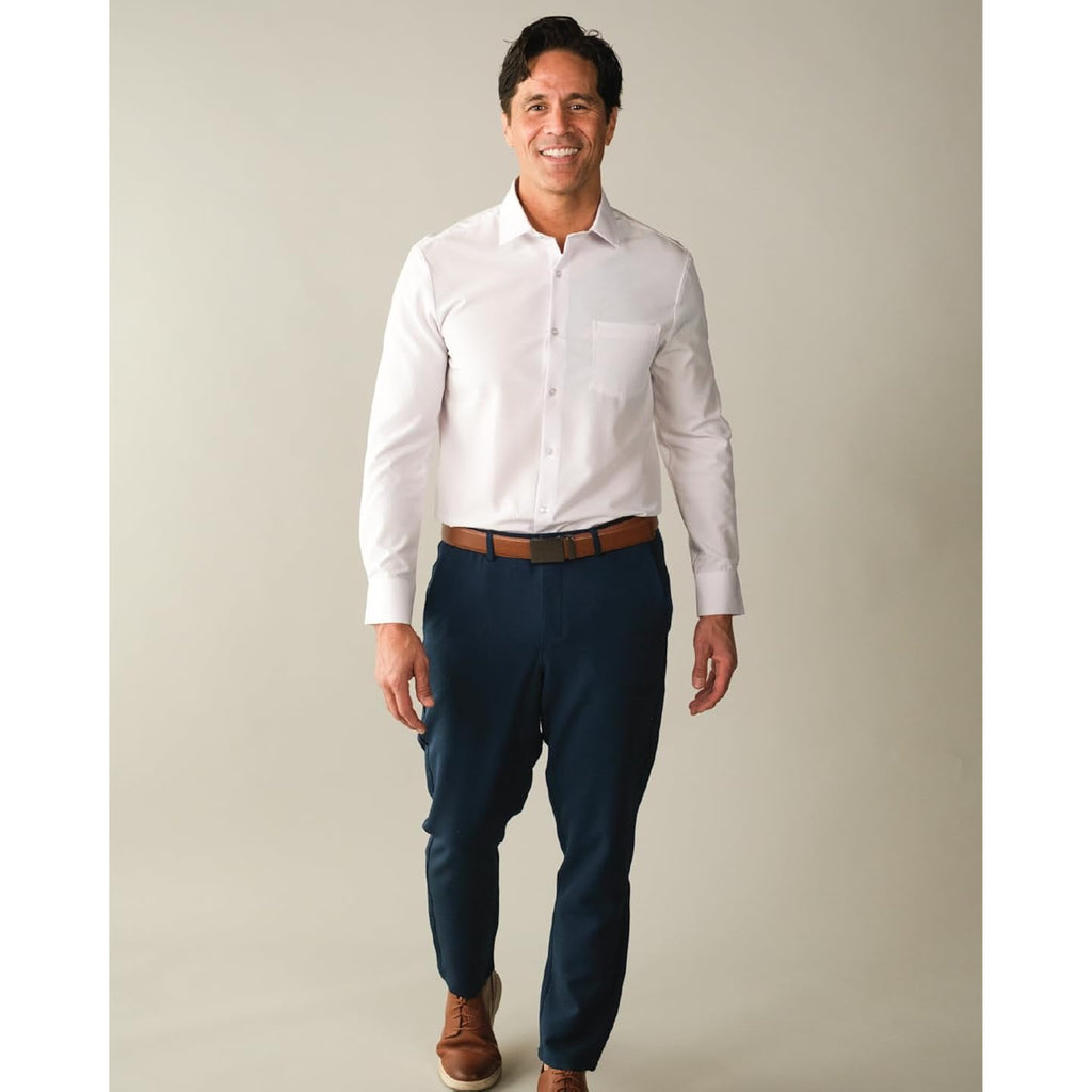 &Collar Range Shirt: Slim Fit/Athletic Fit Collared White Dress Shirt For Men, Wrinkle Free, Machine Washable, Long Sleeve