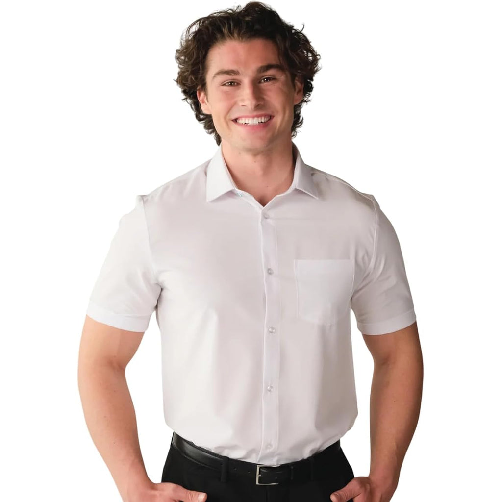 &Collar Slim Fit/Athletic Fit Short Sleeve Performance Men'S Dress Shirt