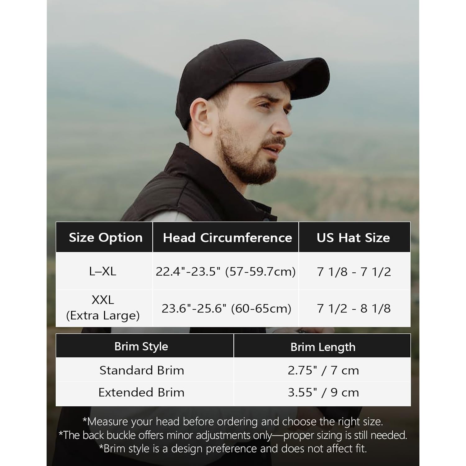 Zylioo Xl Xxl Oversize Baseball Cap, 100% Cotton Adjustable Dad Hat For Big Heads 23.5"-25.5", Soft Crown Large Size Cap