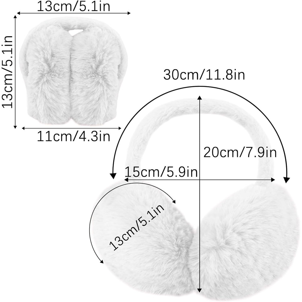 1 Pcs Headband Winter, Ear Muffs For Women & Men, Foldable Fluffy Earmuffs With Headband, Headband Winter