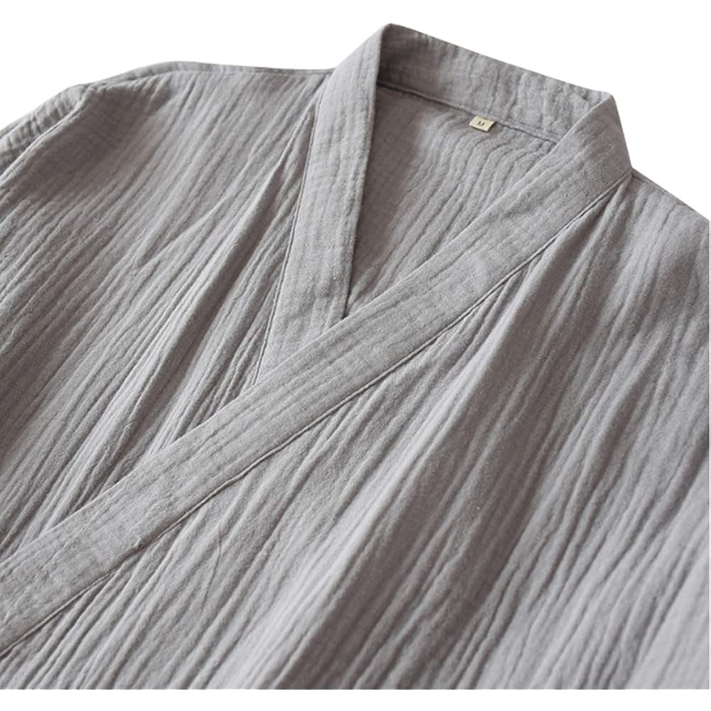 Siqitechno Men Kimono Robe Cotton Yukata Spa Sauna Bathrobe Sleepwear Japanese Kimono For Women Loungewear Nightgown Dressing