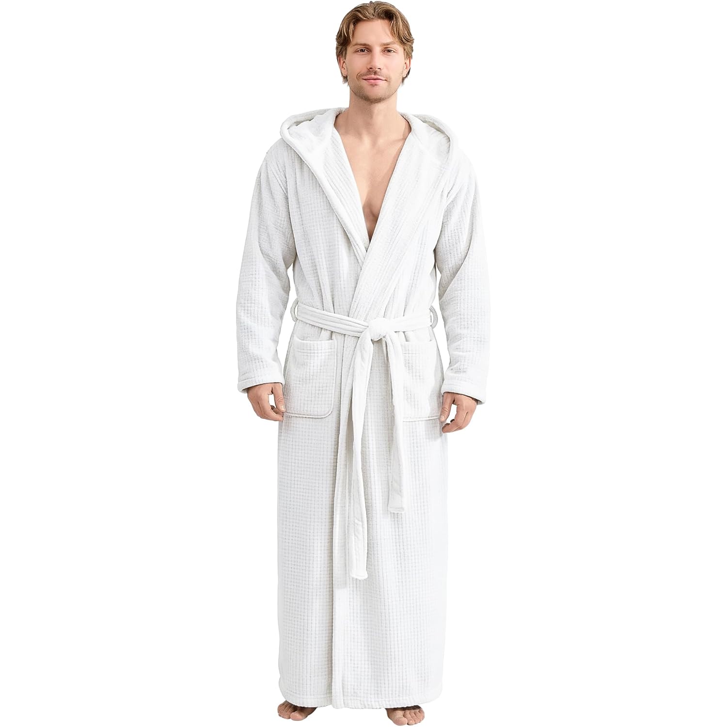 Bathrobes For Men Full Length - Soft Absorbent Long Towel Robes With Hood (Available For Big And Tall)
