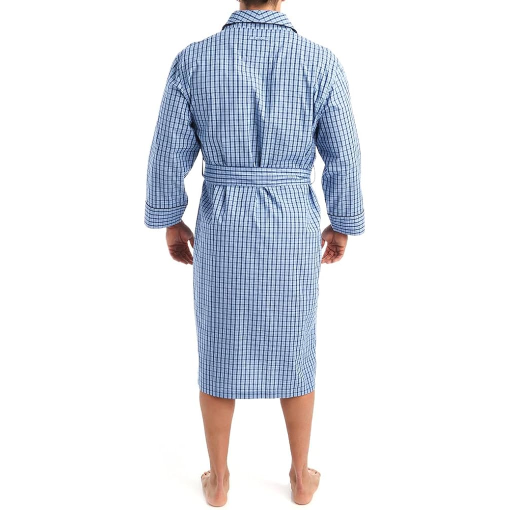 Nautica Mens Long Sleeve Lightweight Cotton Woven Robe