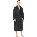 Yurhap Mens Fleece Robe, Soft Plush Robe For Men, Fluffy Bathrobe With Belt & 2 Pockets