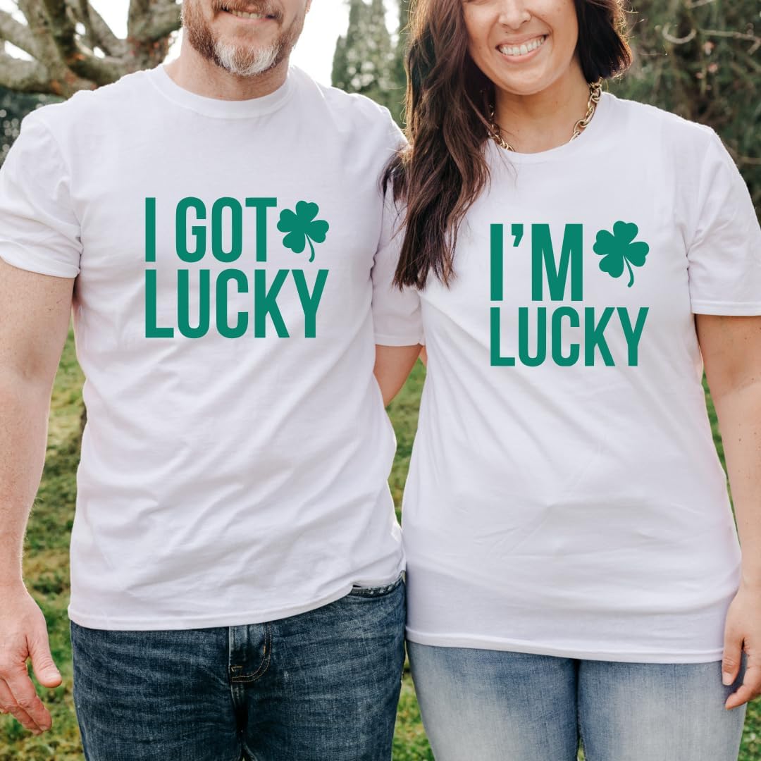 I Got Lucky Shirt, St Patricks Day Couple Shirts, Saint Patty His And Her Shirts, Funny Couple Matching Outfits. Multicolor
