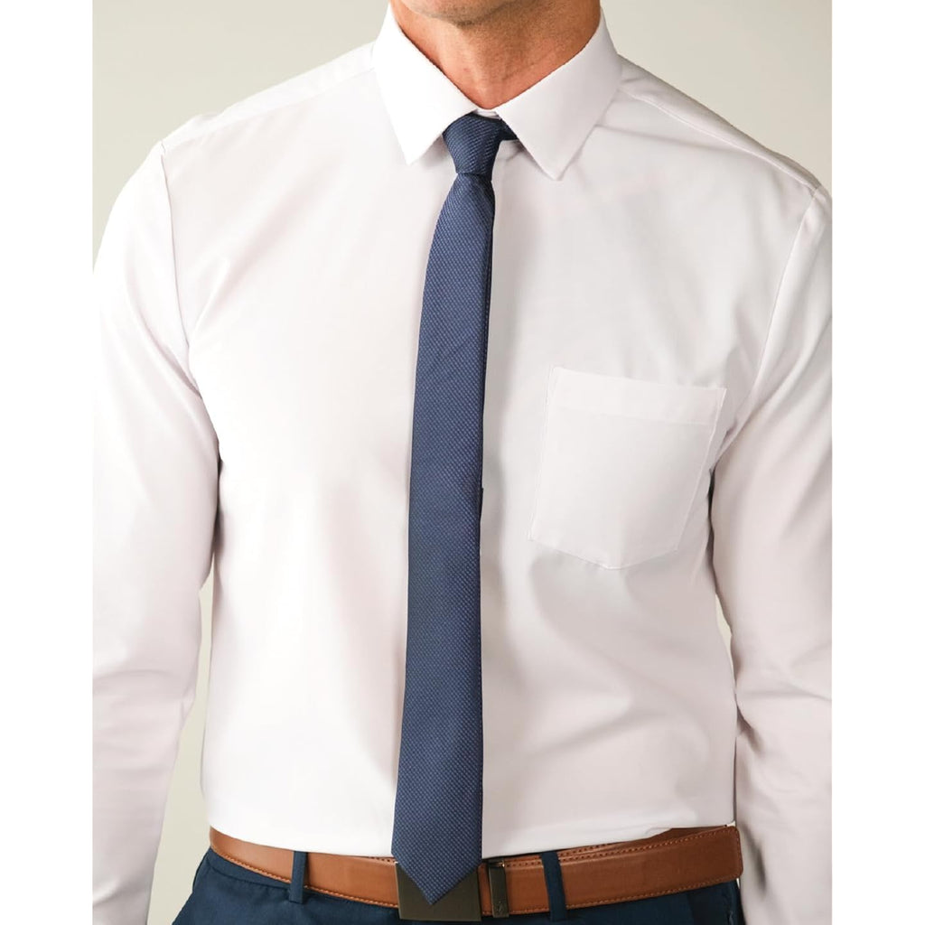 &Collar Range Shirt: Slim Fit/Athletic Fit Collared White Dress Shirt For Men, Wrinkle Free, Machine Washable, Long Sleeve