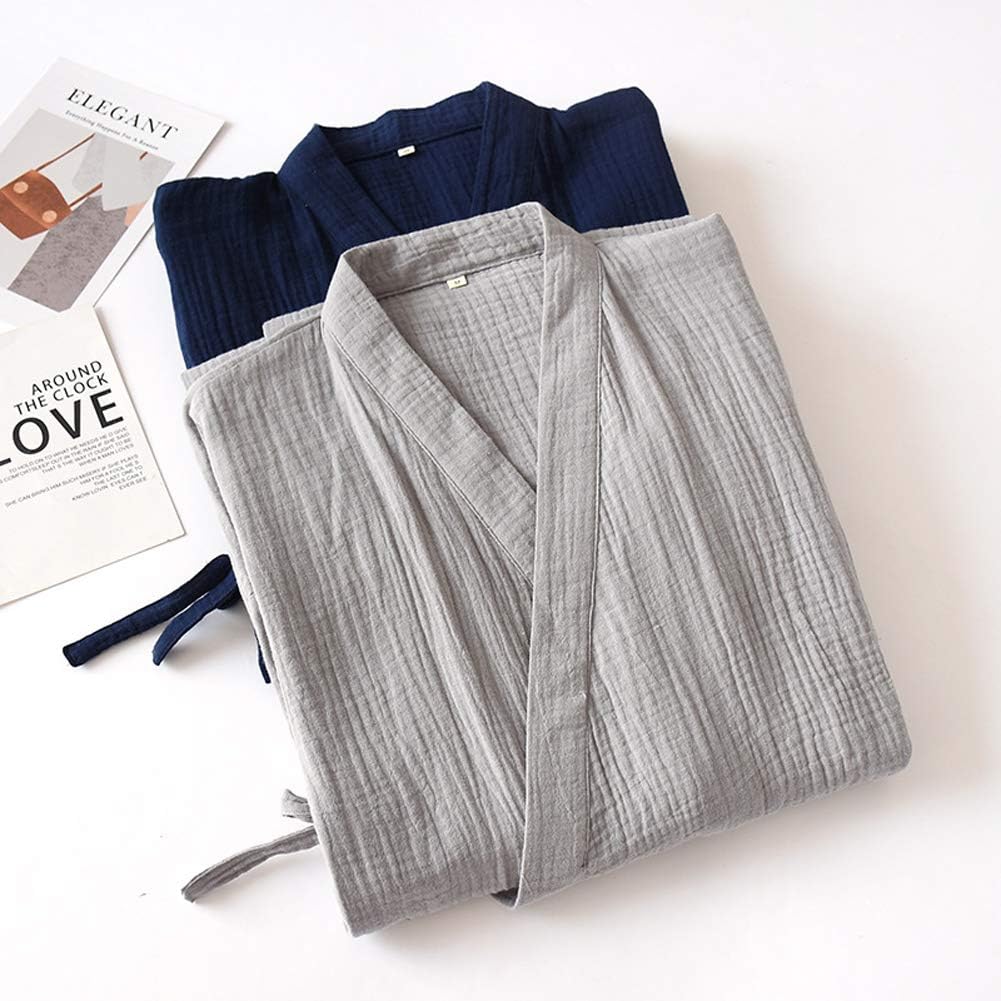 Siqitechno Men Kimono Robe Cotton Yukata Spa Sauna Bathrobe Sleepwear Japanese Kimono For Women Loungewear Nightgown Dressing