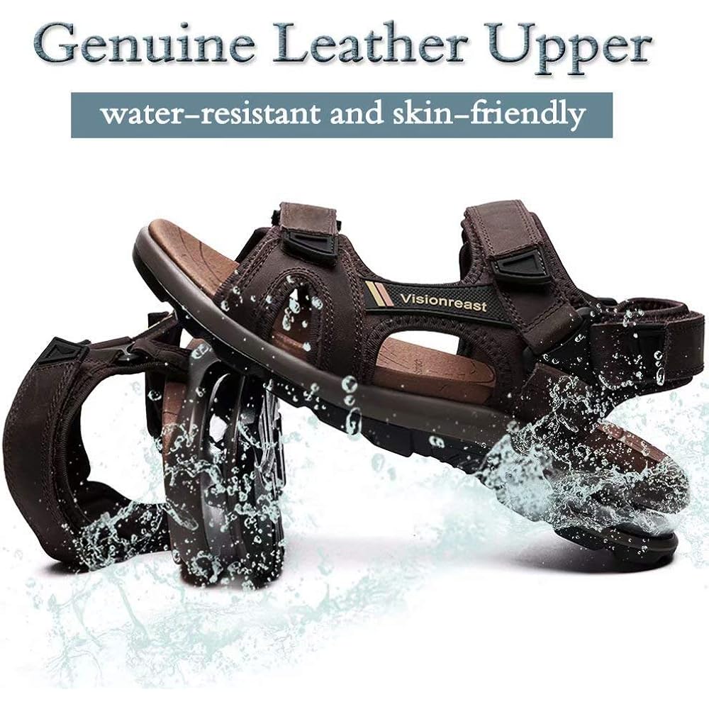 Visionreast Mens Athletic Sandals Open Toe Hiking Outdoor Non-Slip Sandals Air Cushion Sport Casual Beach Sandals