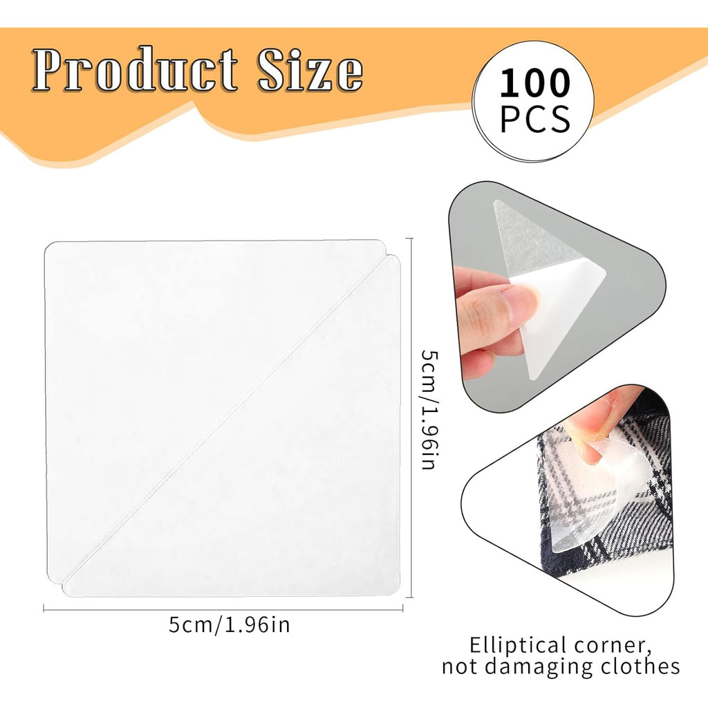 100 Pcs Collar Stays For Men'S Dress Shirts, No Curl Polo Shirt Collar Stays Anti-Warping Edge Collar Stays Sticker Collar Support For Any Shirt Of Collared