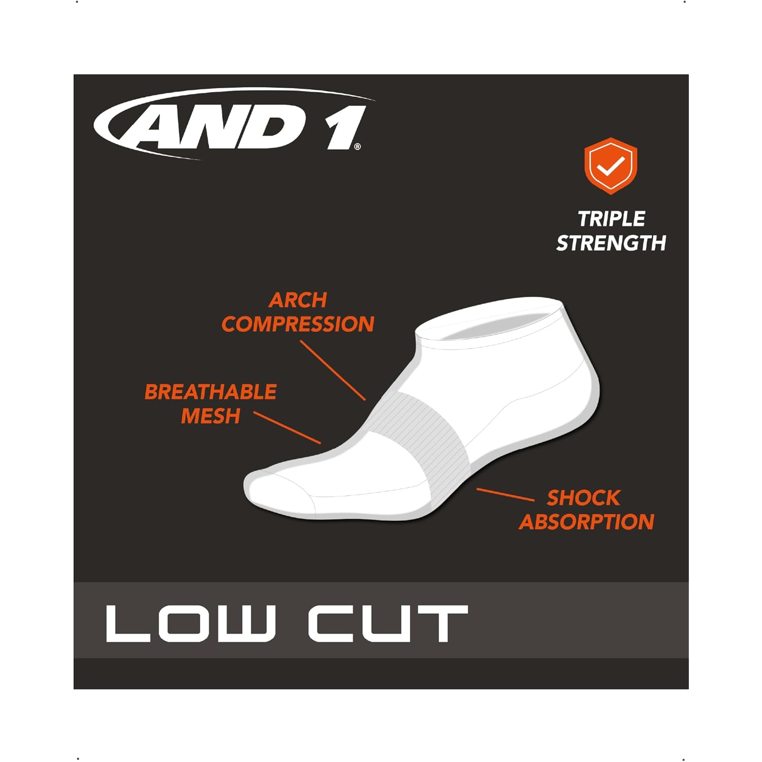 And1 Mens Low Cut Socks - 12 Pack Performance Stretch Athletic Compression Sock For Men - Sports No Show Socks (6-12.5)