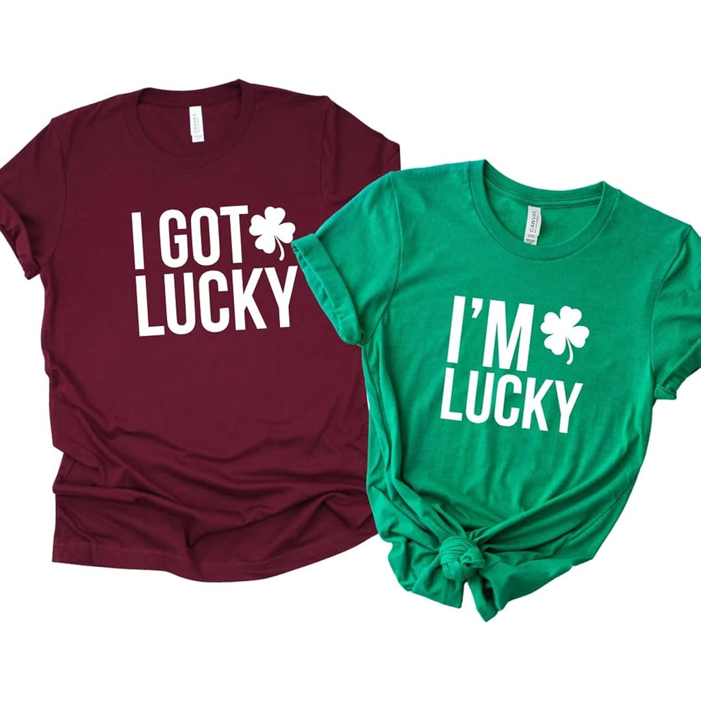 I Got Lucky Shirt, St Patricks Day Couple Shirts, Saint Patty His And Her Shirts, Funny Couple Matching Outfits. Multicolor