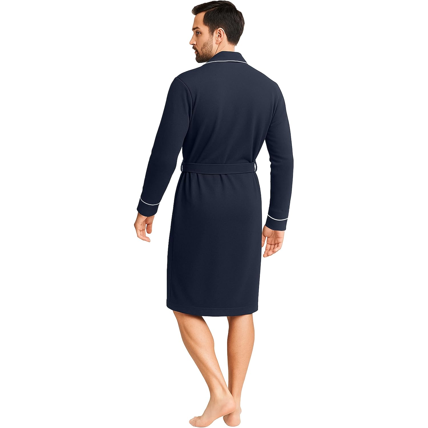 Ny Threads Men'S Robe Cotton Blend Knit Bathrobe