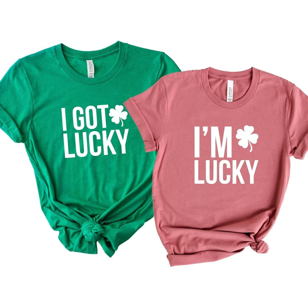 I Got Lucky Shirt, St Patricks Day Couple Shirts, Saint Patty His And Her Shirts, Funny Couple Matching Outfits. Multicolor