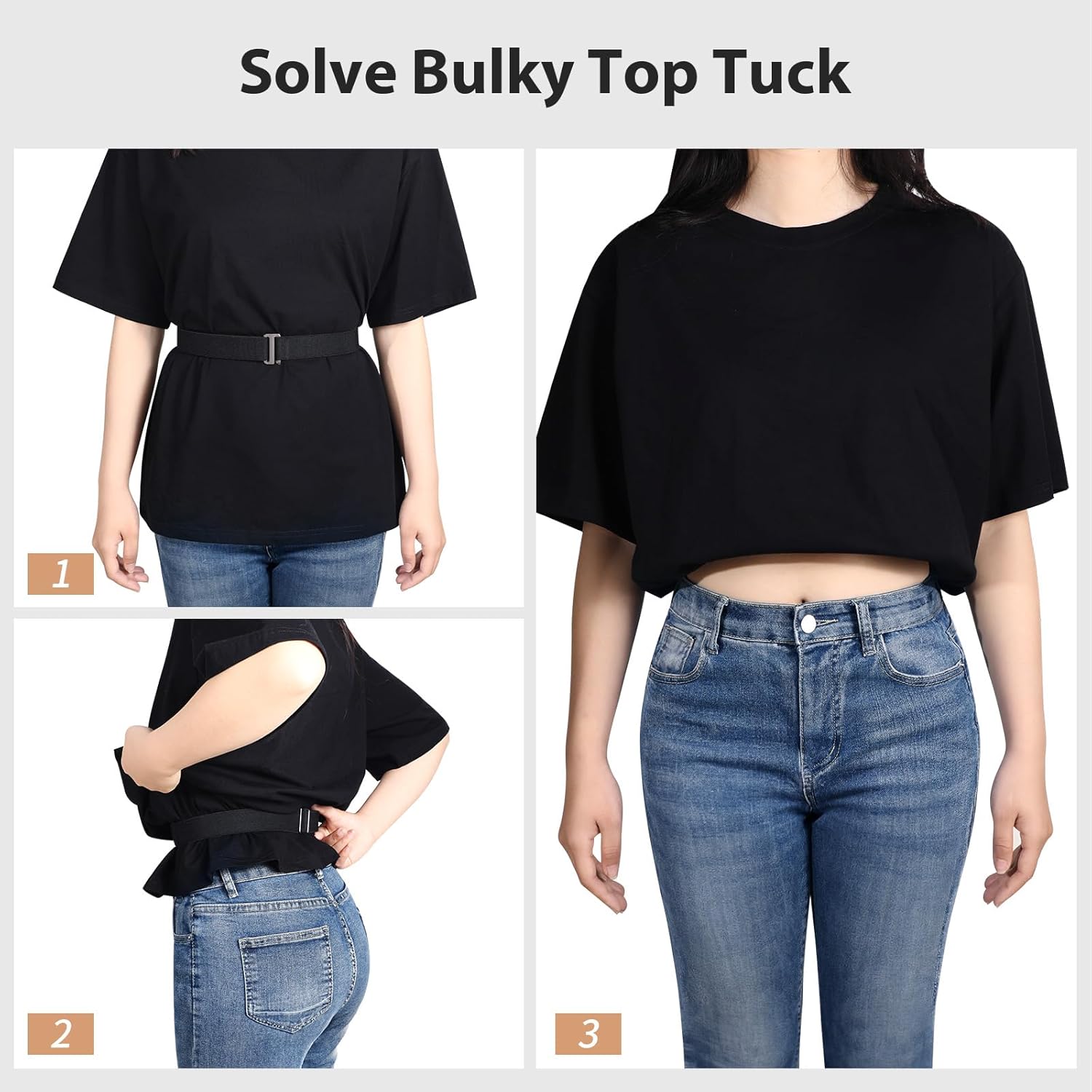 Jasgood Women No Show Stretch Belt Elastic Web Strap Belt