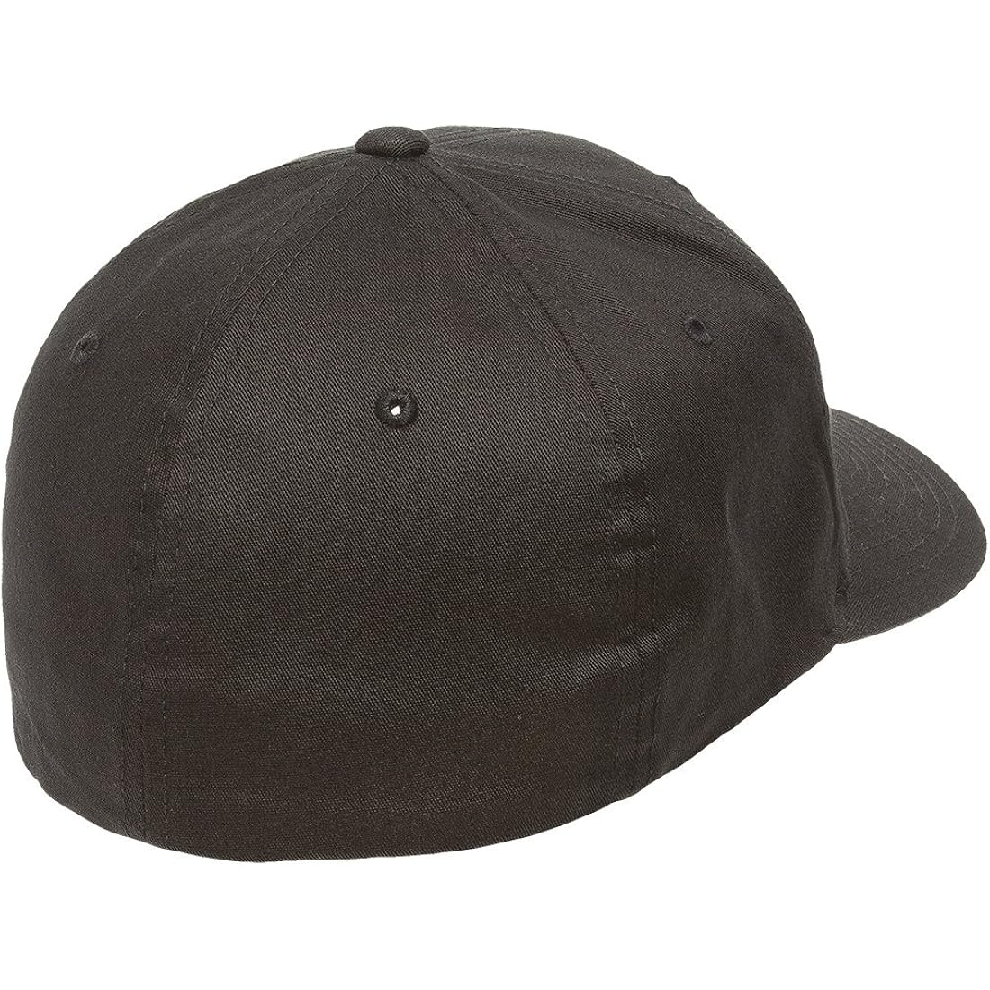 Flexfit Unisex Cotton Twill Fitted Baseball Cap, Black, Large-X-Large