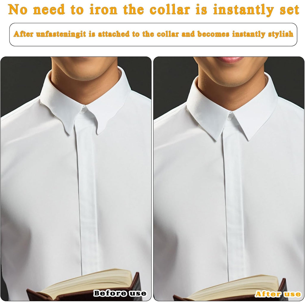 100 Pcs Collar Stays For Polo Shirts Collar Stays For Men'S Dress Shirts No Curl Polo Shirt Collar Stay Anti-Warping Edge Collar Stay Sticker Collar Support For Women And Men Any Shirt With Collar