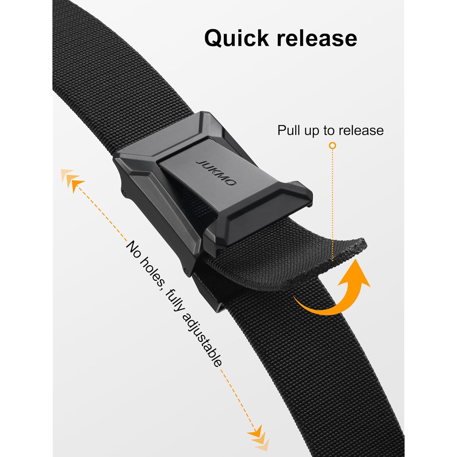 Jukmo Stretch Tactical Belt For Men, Military Work Rigger Hiking 1.5" Elastic Nylon Web Ratchet Quick Release Belt