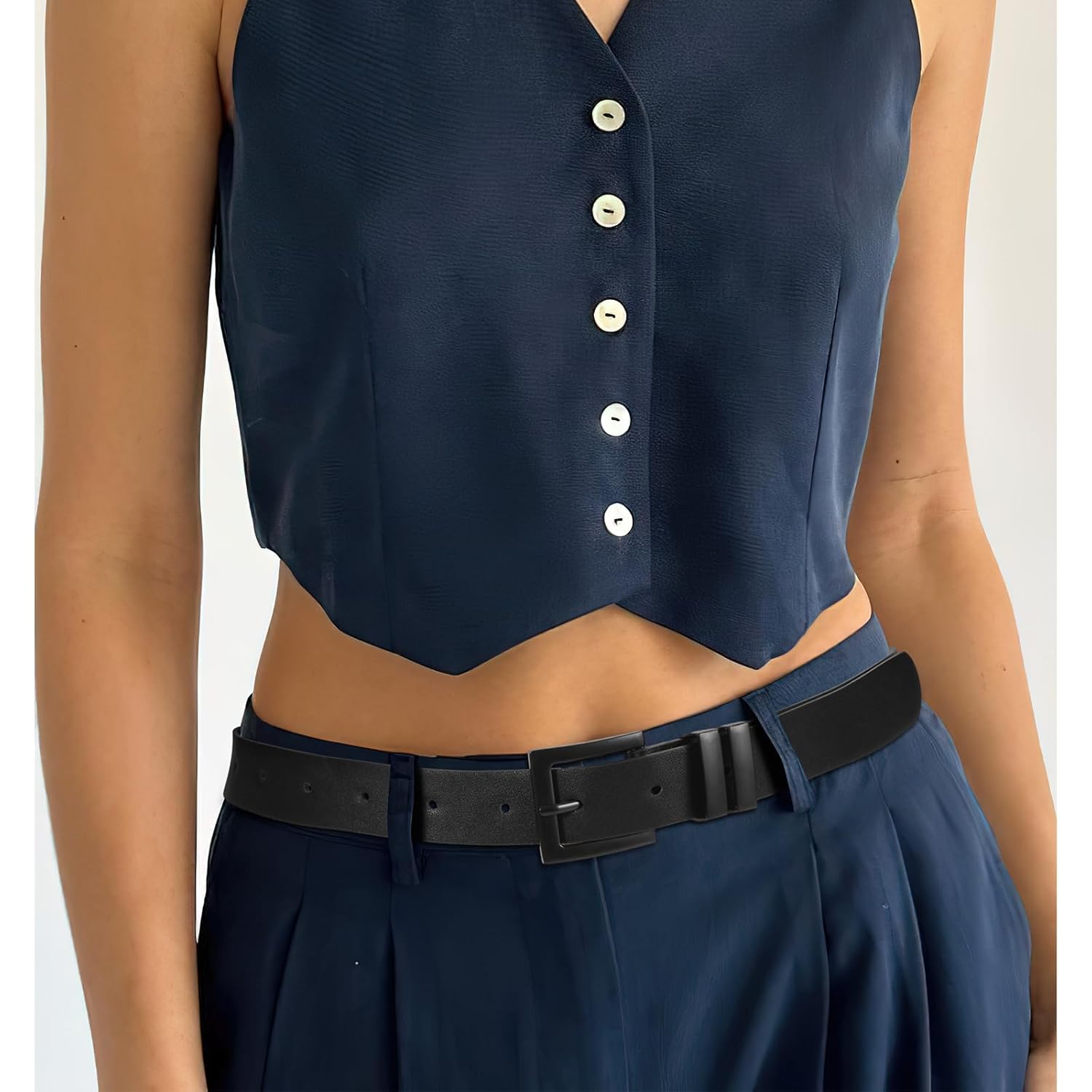 Sansths Women's Leather Belt for Jeans Pants Dresses