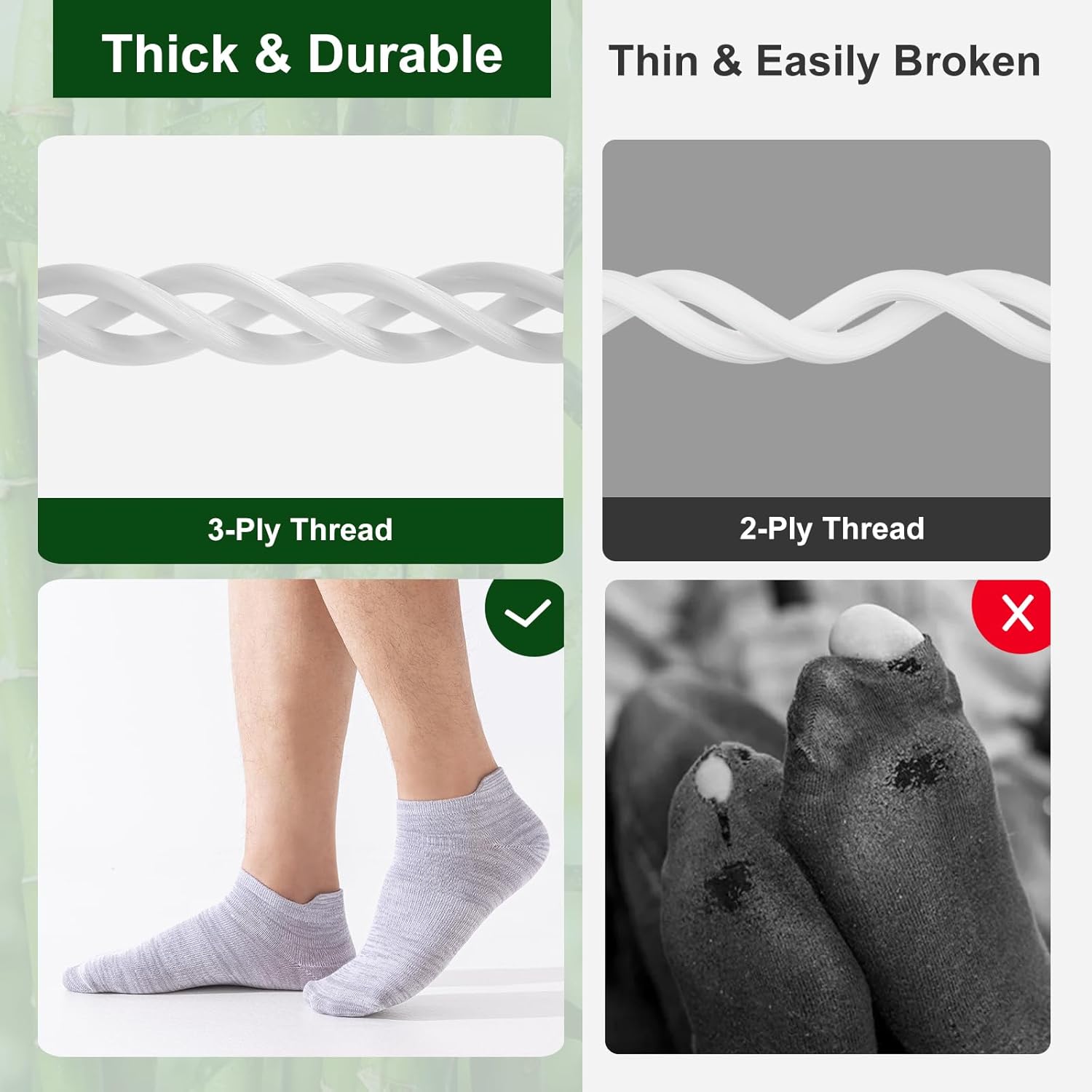 Ankle Socks For Men, 6 Pairs Bamboo Rayon Breathable Sports Low Cut Thin, Multicolor Size 6-8 9-11 12-14