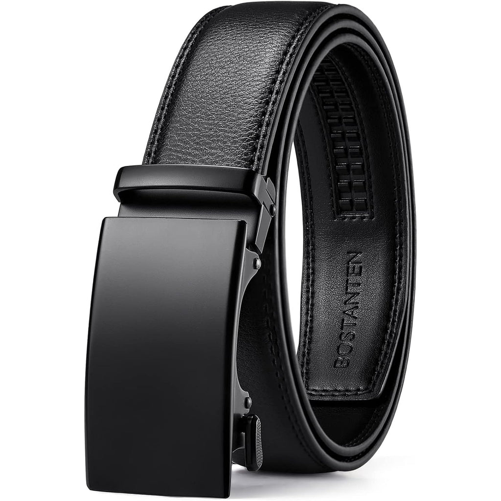 Bostanten Mens Belt Leather Ratchet Belt For Men Dress And Casual With Adjustable Buckle, Trim To Fit