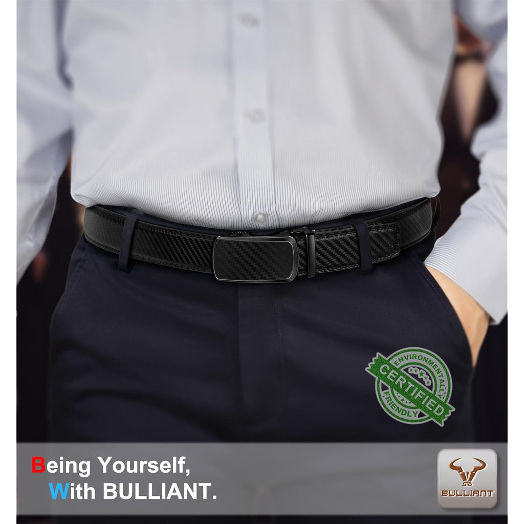 Bulliant Men'S Ratchet Belt 2 Pack-Click Leather Belt Adjustable For Men Gift 1 3/8-Cut For Perfect Fit
