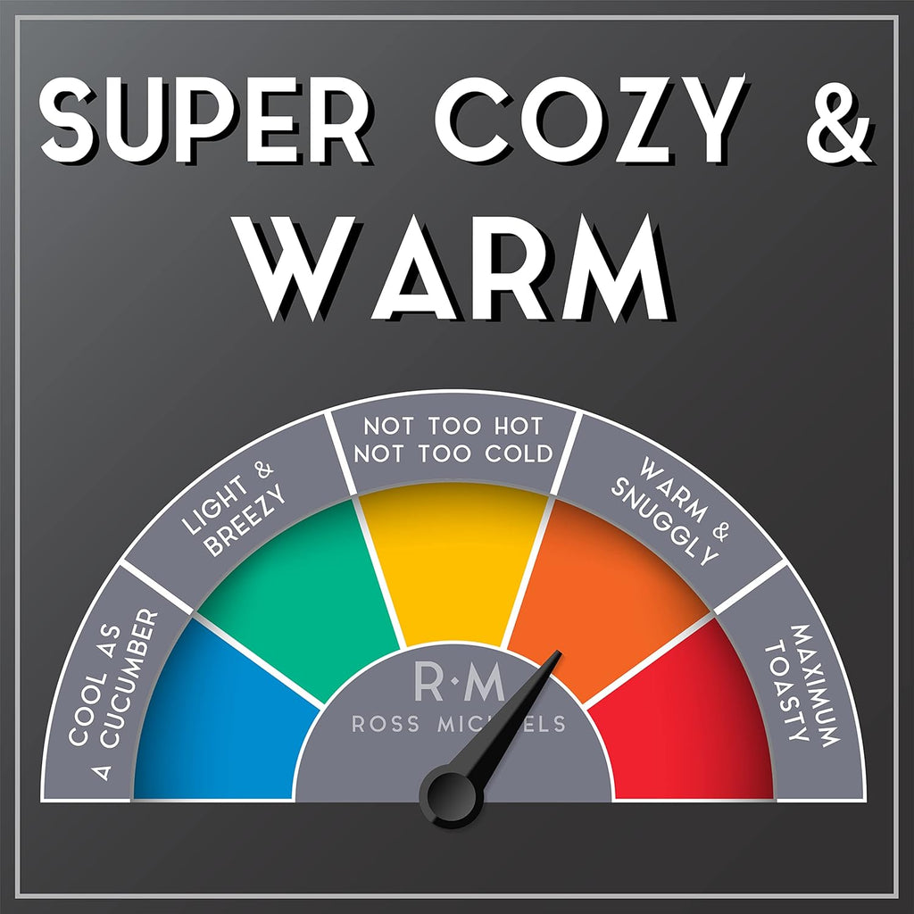 Ross Michaels Mens Robe Shawl Collar Wrap Style - Mid Length Plush Fleece Bathrobe