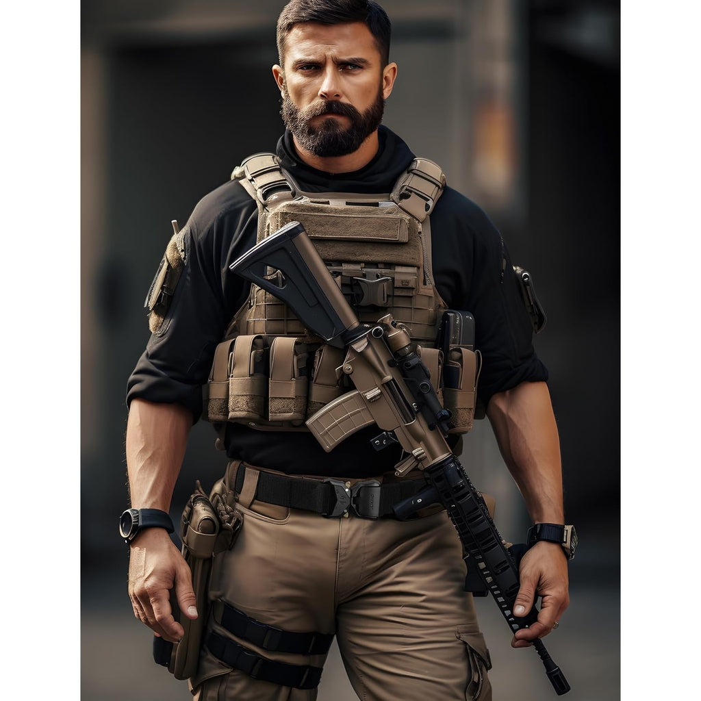 Jukmo Tactical Belt, Military Hiking Rigger 1.5" Nylon Web Work Belt With Heavy Duty Quick Release Buckle