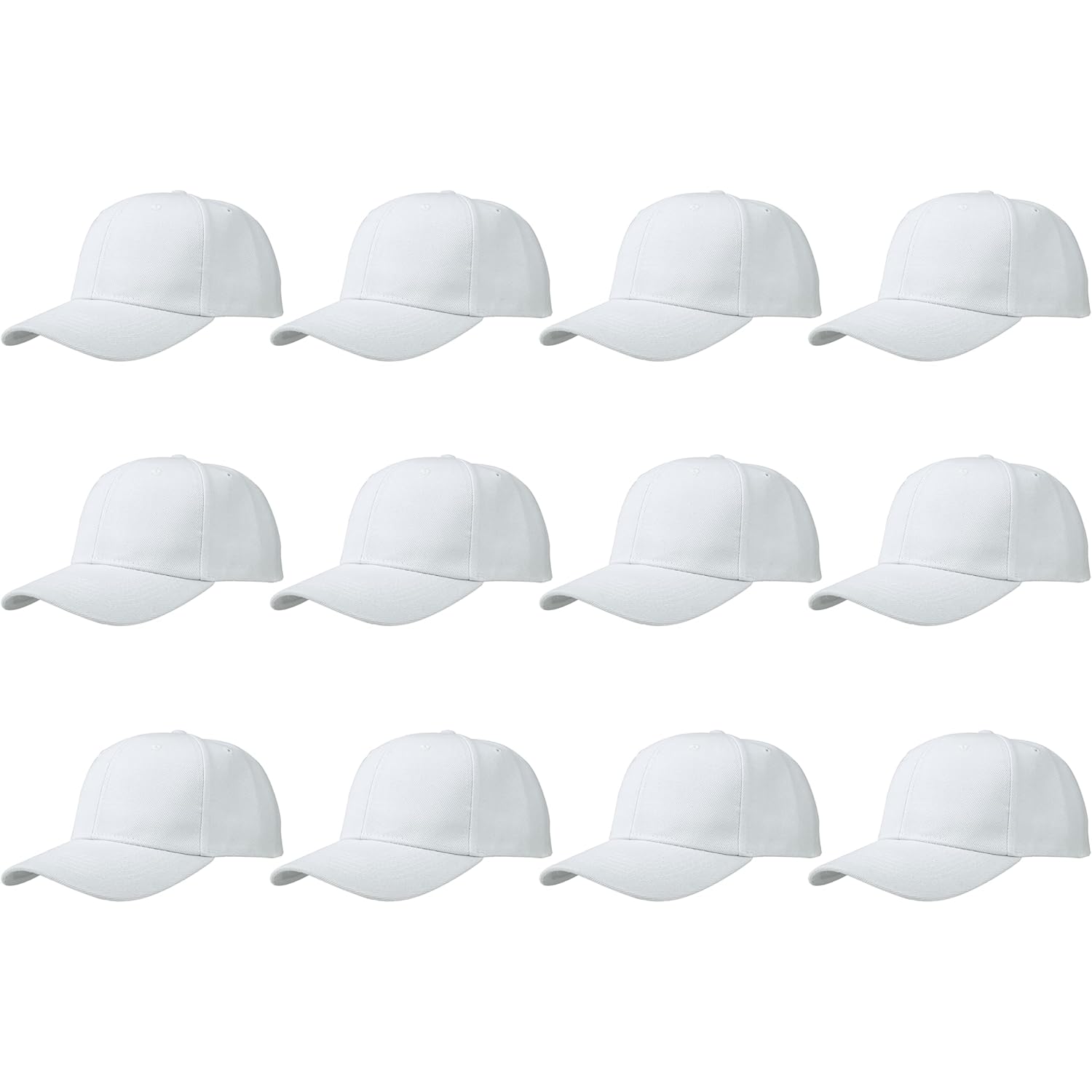 Gelante Plain Blank Baseball Caps Adjustable Back Strap Wholesale Lot 12 Pc'S