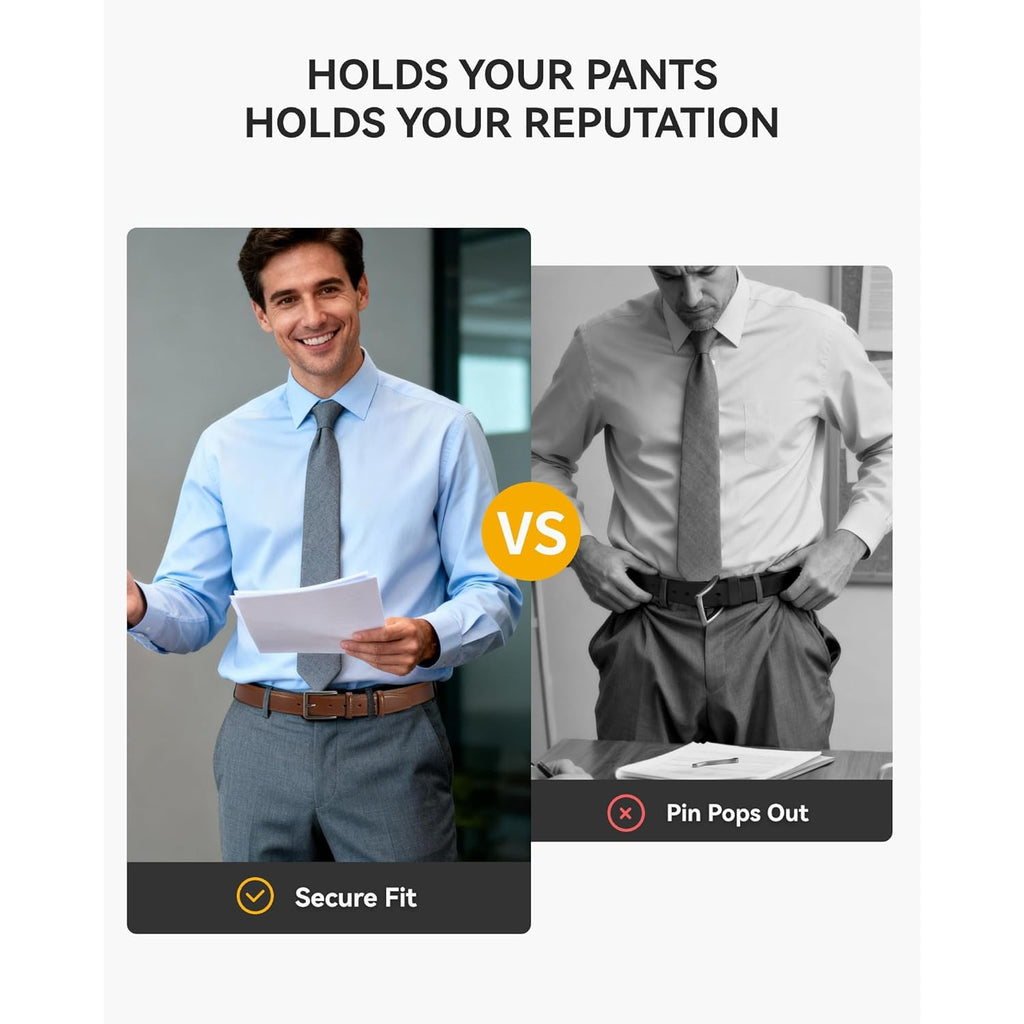 Chaoren Mens Belt Leather - 1 3/8" Dress Belts For Men - Considerate Gift For Work Business Casual Jeans