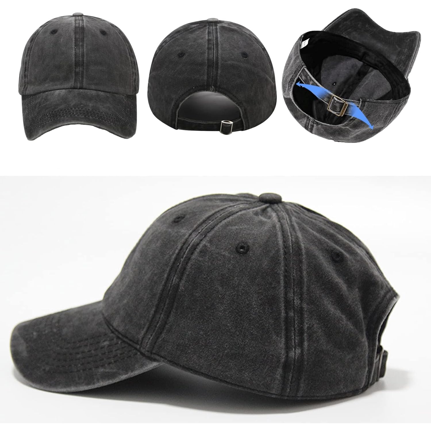2-6 Packs Vintage Washed Plain Baseball Cap Distressed Dad Golf Hat For Men Women