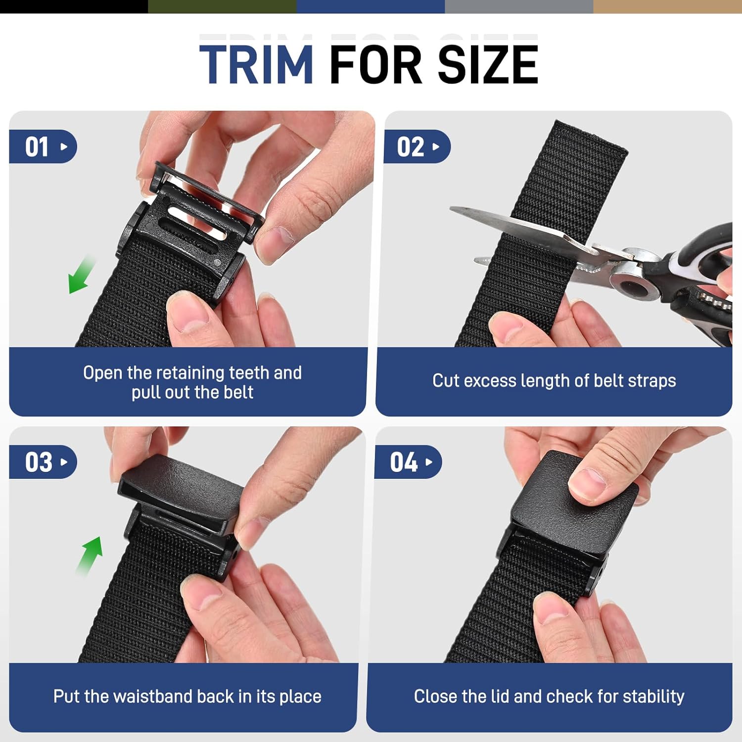 Tactical Men'S Nylon Belts,5 Pack Mens Belts Casual，Military Canvas Outdoor Metal-Free Belts