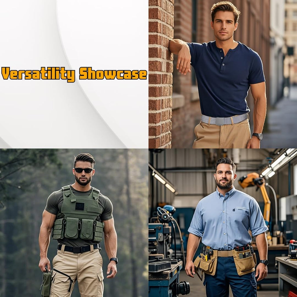 1/2 Pack Nylon Belts For Men Military Tactical Slide Plastic Buckle Belt Adjustable No Holes Canvas Web Belt Outdoor