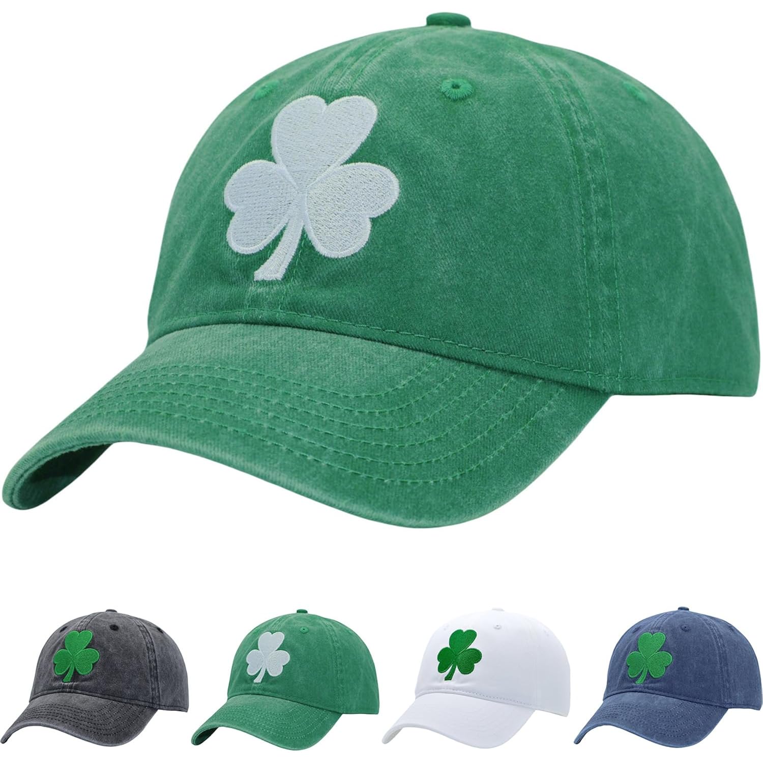 St Patricks Day Clover Cap - Fits Osfm & Xxl - Ireland Irish Men Women Shamrock Hat - Gifts For Dad Mom Grandpa Grandma