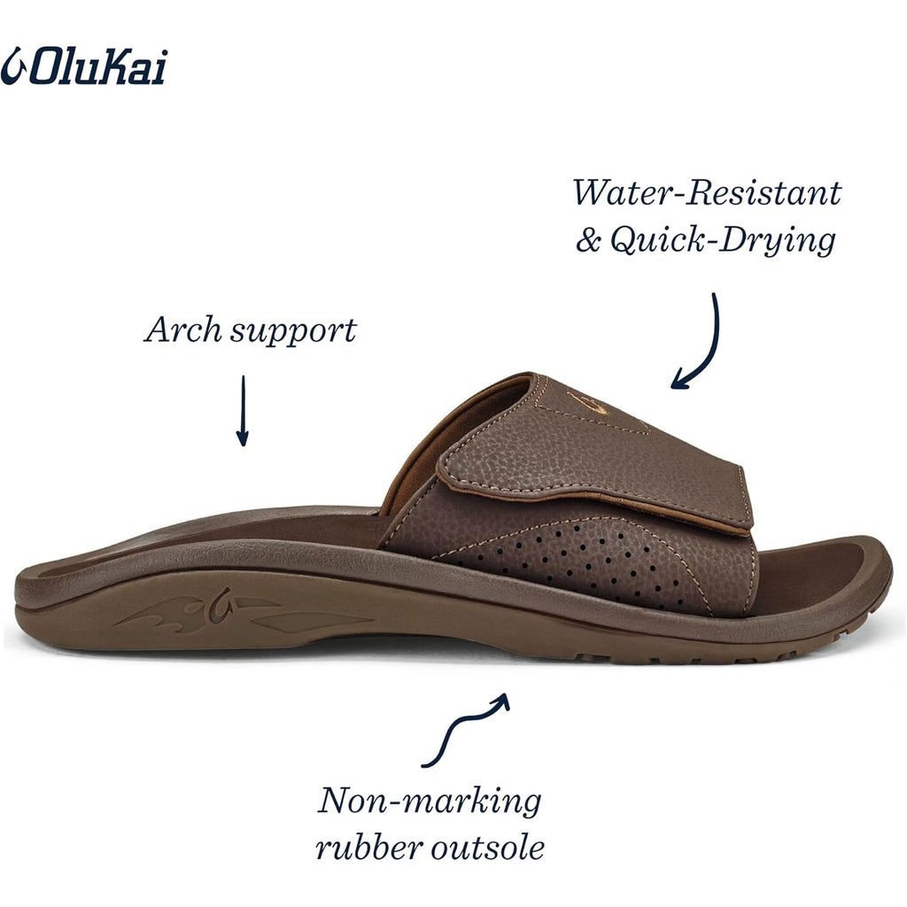 Olukai Nalu Slide Men'S Versatile Slide Sandals, Water-Friendly & Adjustable Straps, Lightweight & Durable, All-Day Comfort & Support