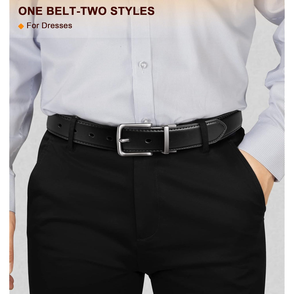 Bulliant Men'S Belt,Reversible Belt Adjustable For Gift Men 1.25”-Cut For Fit-2 Sides In 1 Belt(Not 2)