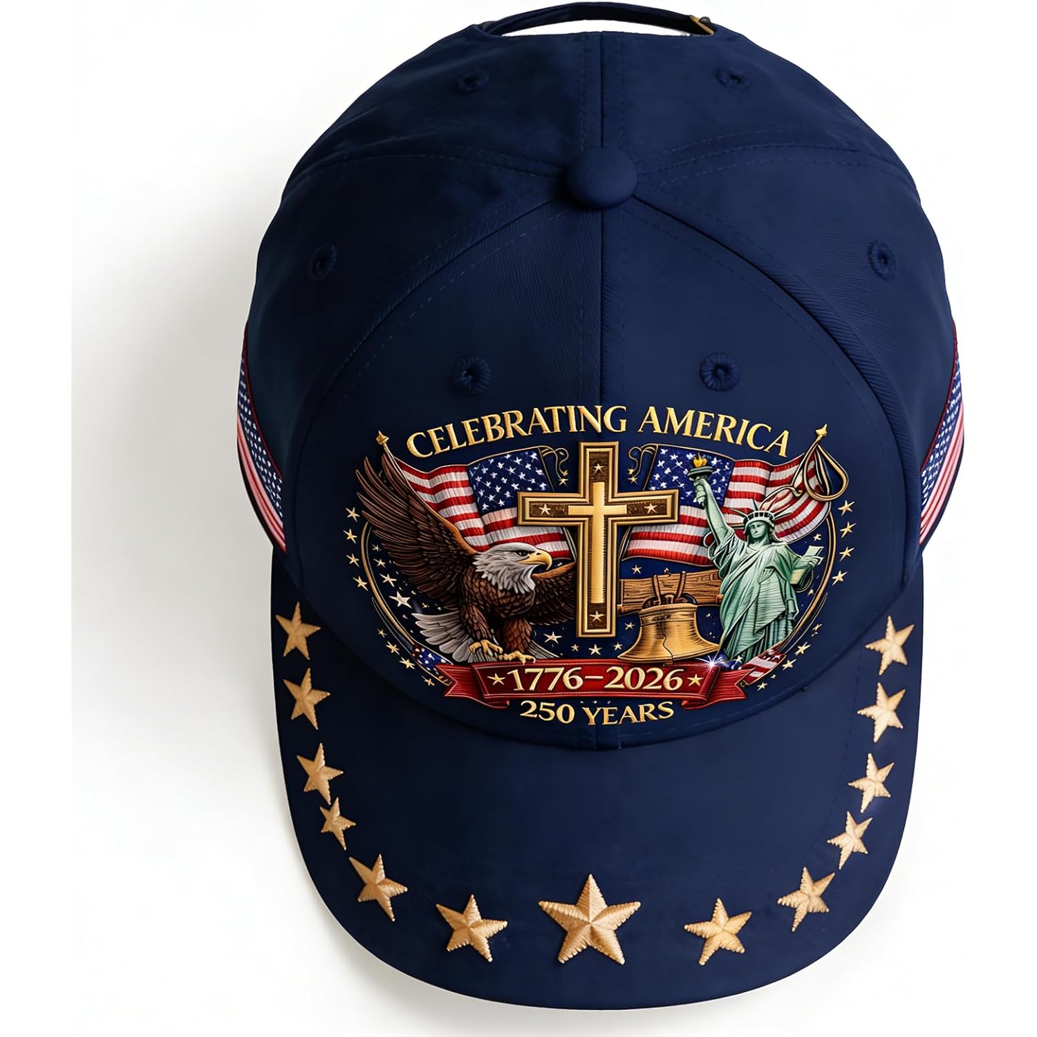 250 Anniversary Usa Hat,Eagle Liberty Cross Printed Pattern,America 250Th Merchandise,Adjustable Baseball Cap For Men Women