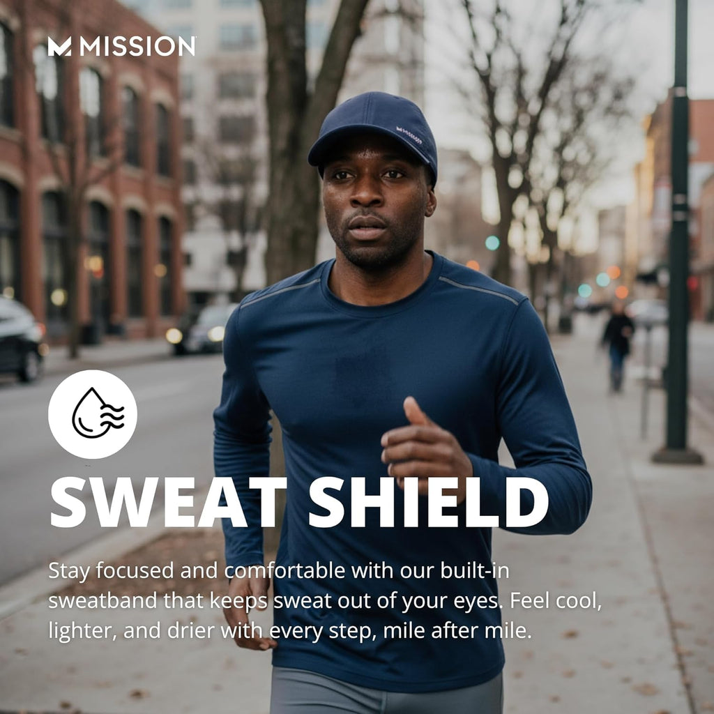 Mission Cooling Upf Performance Hat - Unisex One Size Cap For Workouts, Golf & Running - Sweat & Water Activated Technology