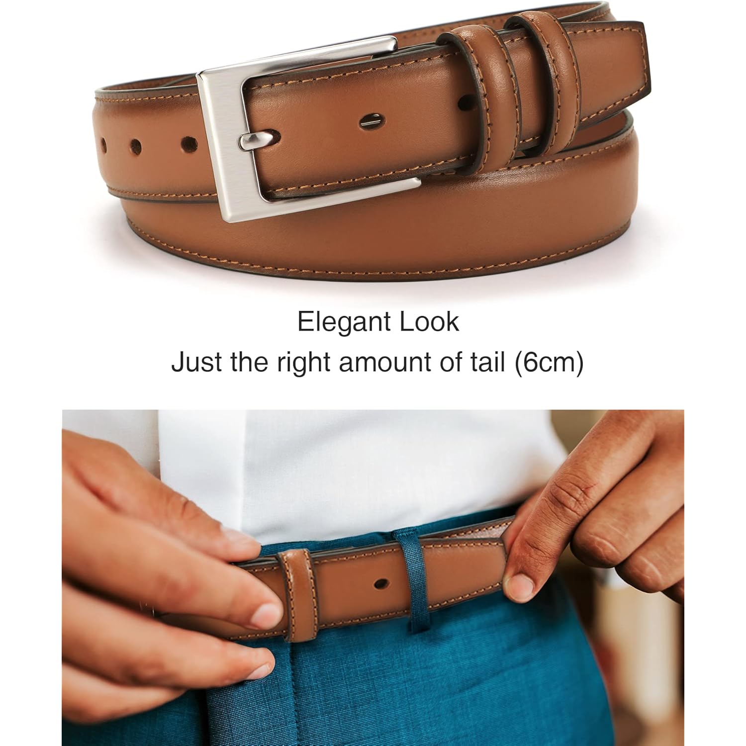 Chaoren Mens Belts Leather Gift For Men - Ideal Match For Mens Dress Shoes