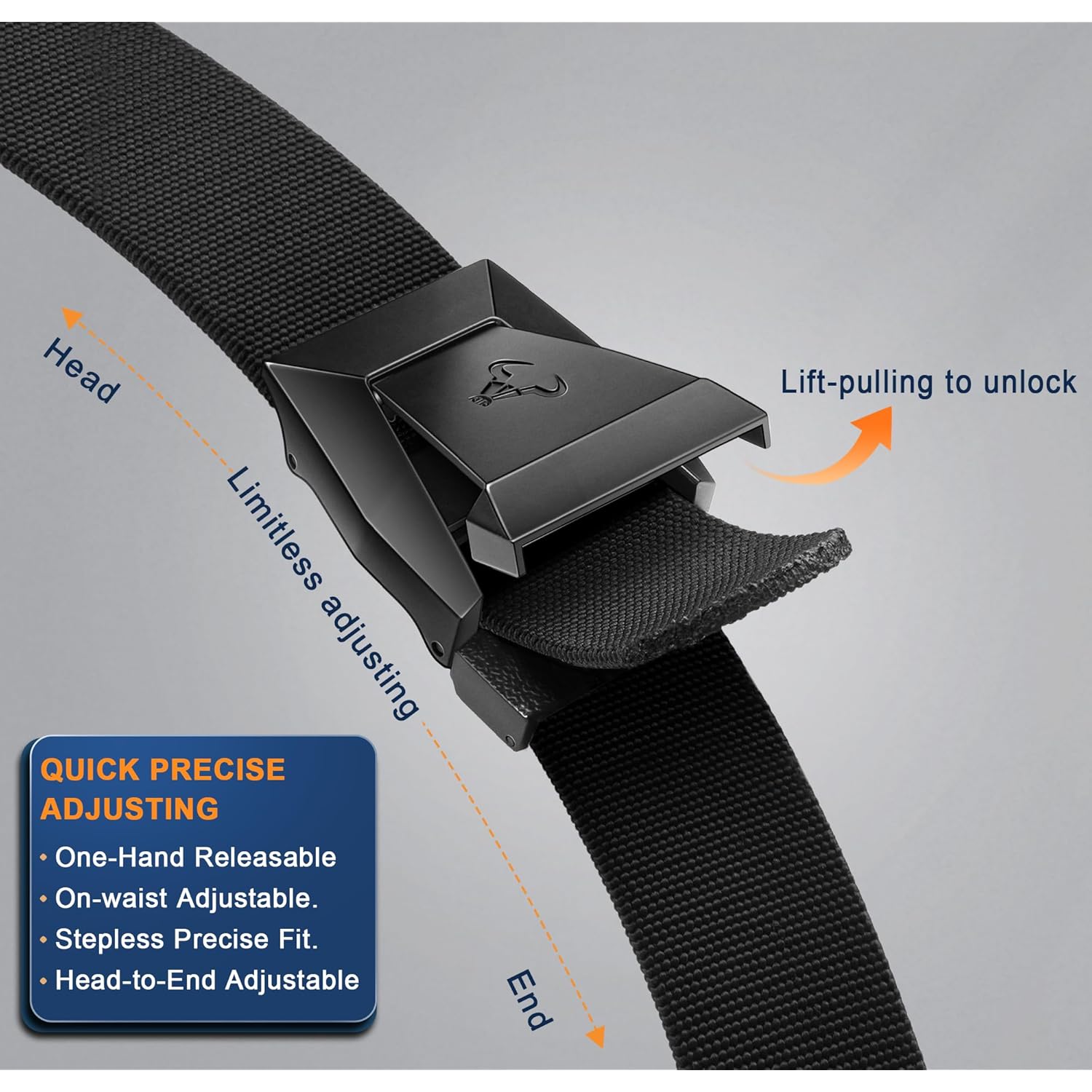 Bulliant Tactical Belt For Men, Men Stretch Nylon Web Gift Belt 1.5"-Hiking Rigger Military Work-Quick Release