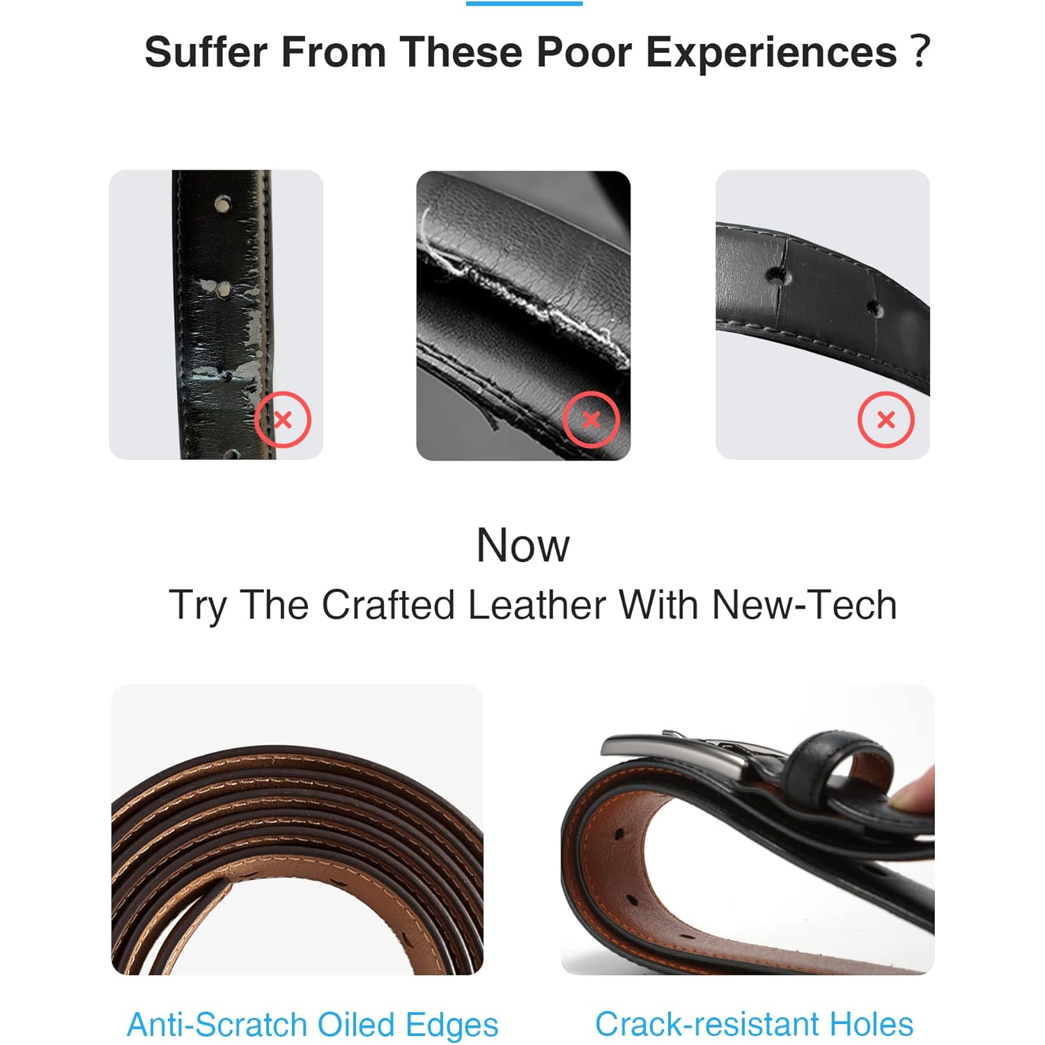 Chaoren Mens Belts Leather Gift For Men - Ideal Match For Mens Dress Shoes