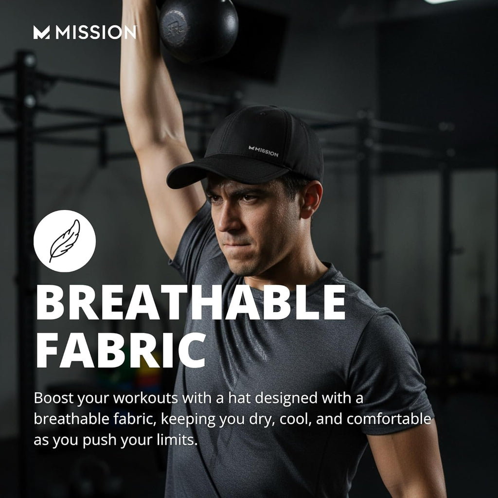Mission Cooling Upf Performance Hat - Unisex One Size Cap For Workouts, Golf & Running - Sweat & Water Activated Technology