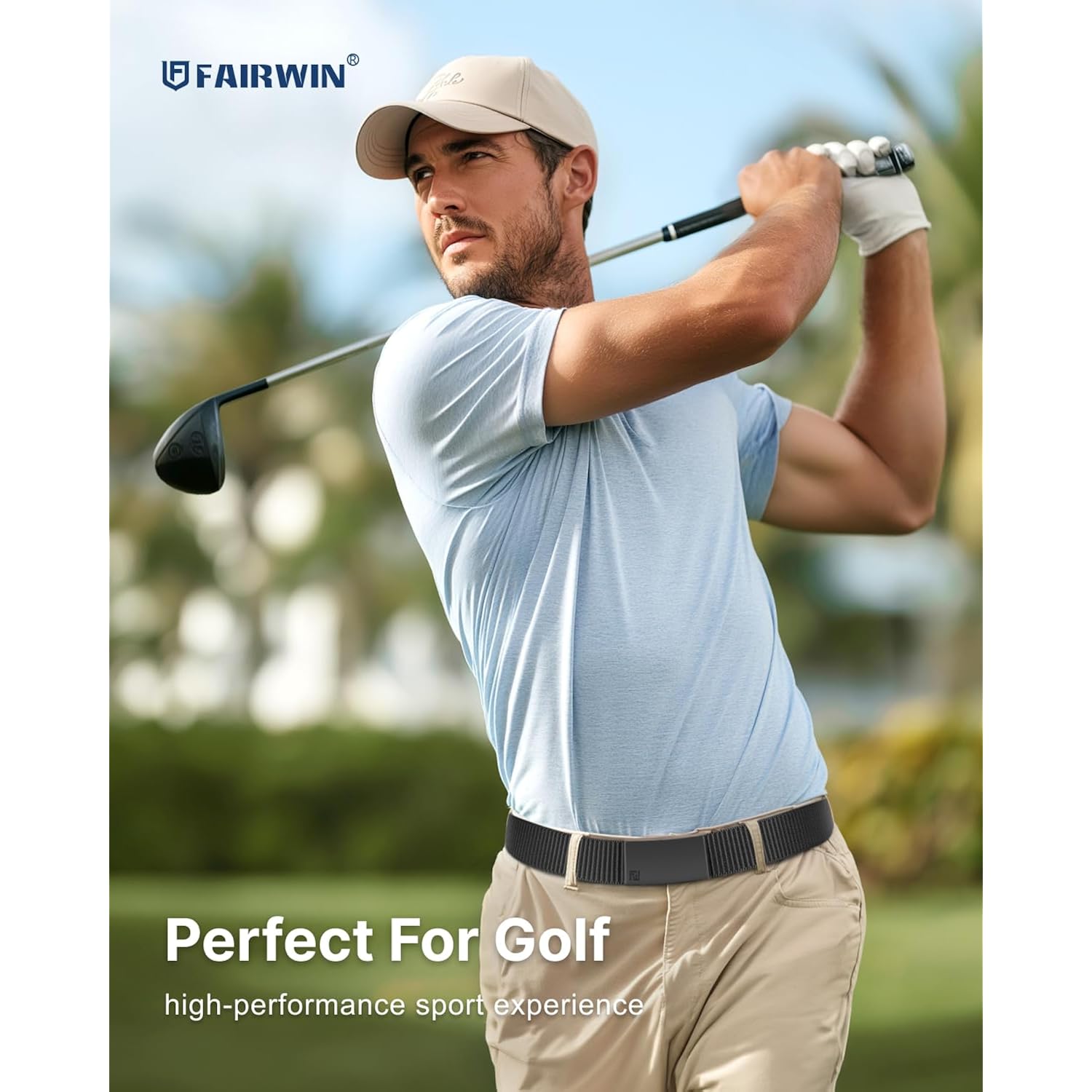 Fairwin Ratchet Belts For Men - Nylon Web Belt For Golf Tactical Work Casual, Adjustable Webbing With Ratcheting Buckle