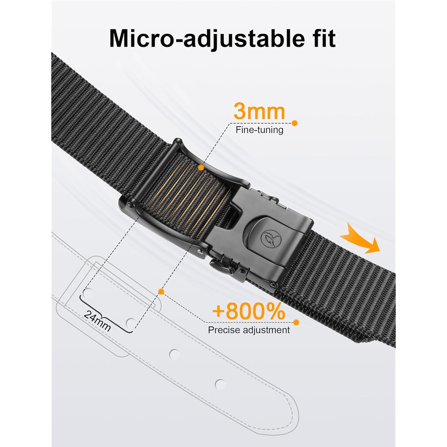 Jukmo Men'S 1.5" Ratchet Belt - No Hole Adjustable Pin-Look Buckle For Jeans & Chinos | Trim-To-Fit Nylon Webbing