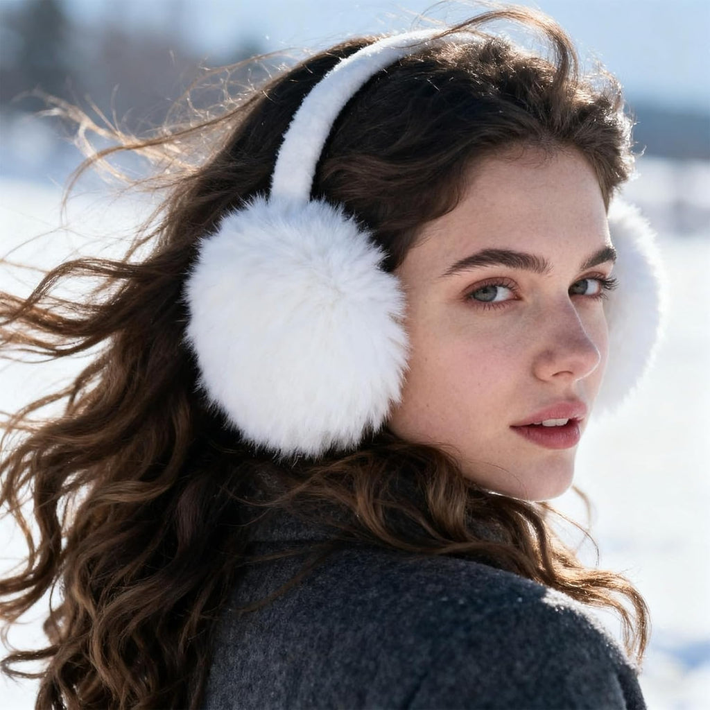 1 Pcs Headband Winter, Ear Muffs For Women & Men, Foldable Fluffy Earmuffs With Headband, Headband Winter