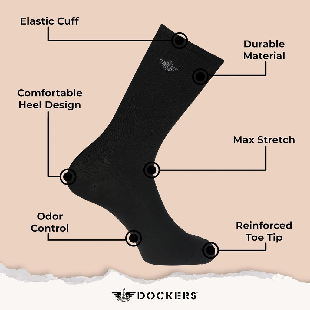 Dockers Men'S Performance Socks - 3-Pairs And 6-Pairs Athletic And Dress Crew Socks For Men