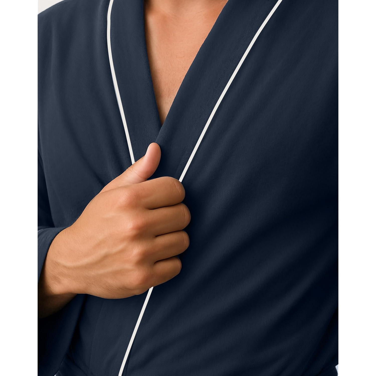 Ny Threads Men'S Robe Cotton Blend Knit Bathrobe