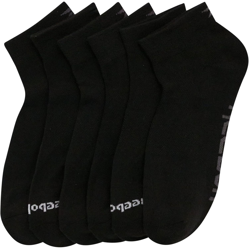 Reebok Mens Quarter Socks - 6 Pack Moisture Wicking Performance Stretch Athletic Ankle Socks For Men (Sizes: 6-12.5)