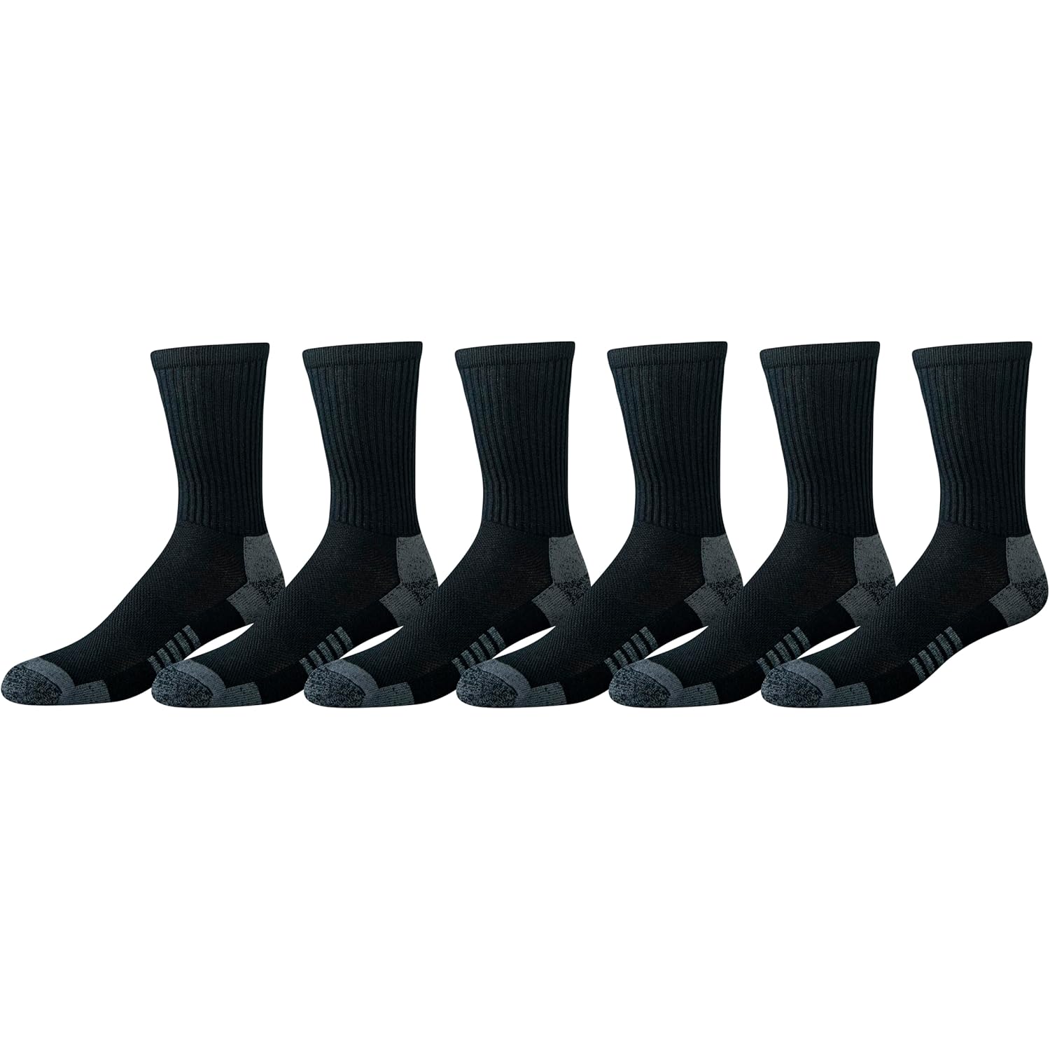 Amazon Essentials Men'S Performance Cotton Moisture Control Socks, Athletic Crew, Breathable, 6 Pairs